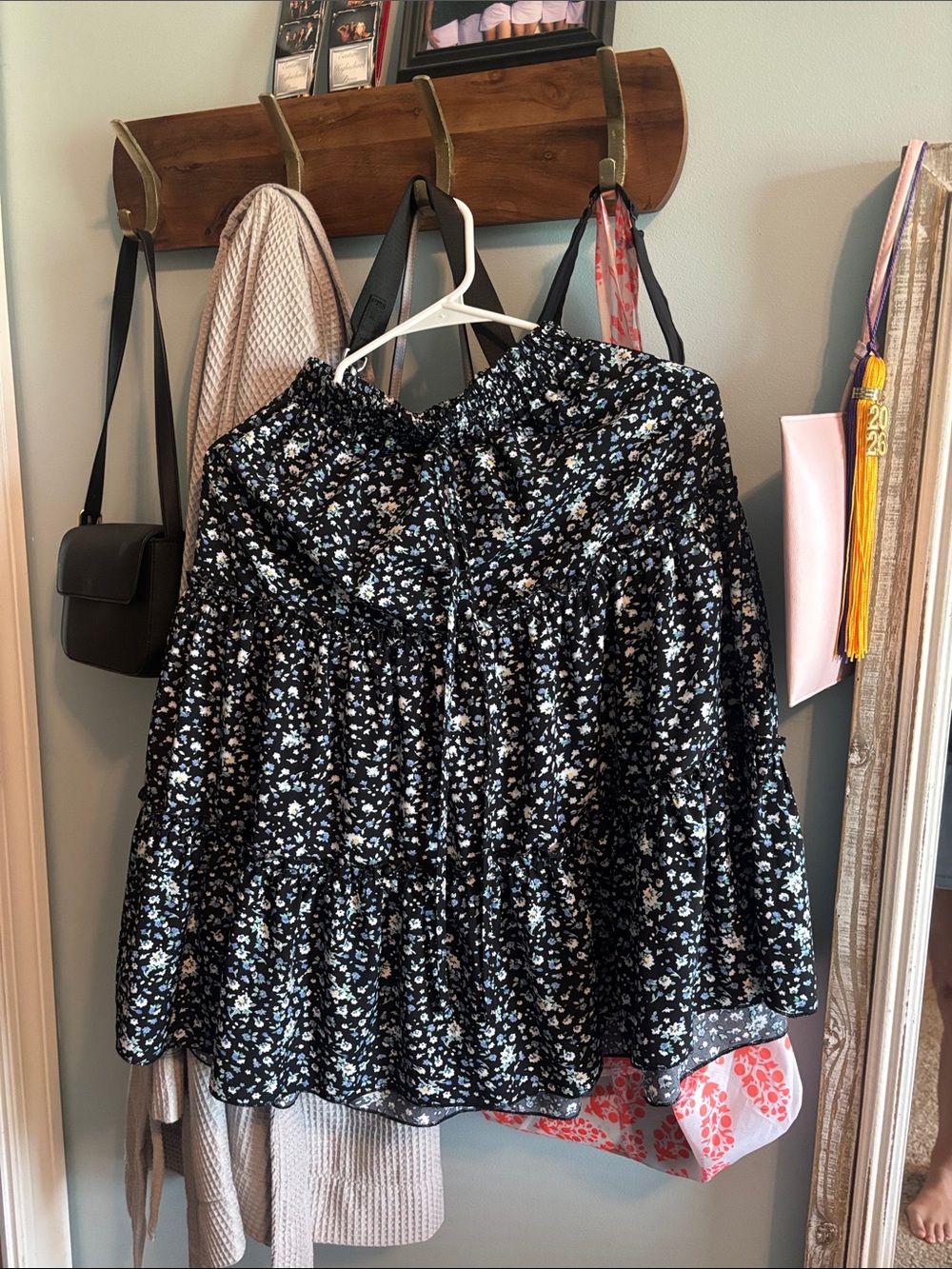 Floral black skirt